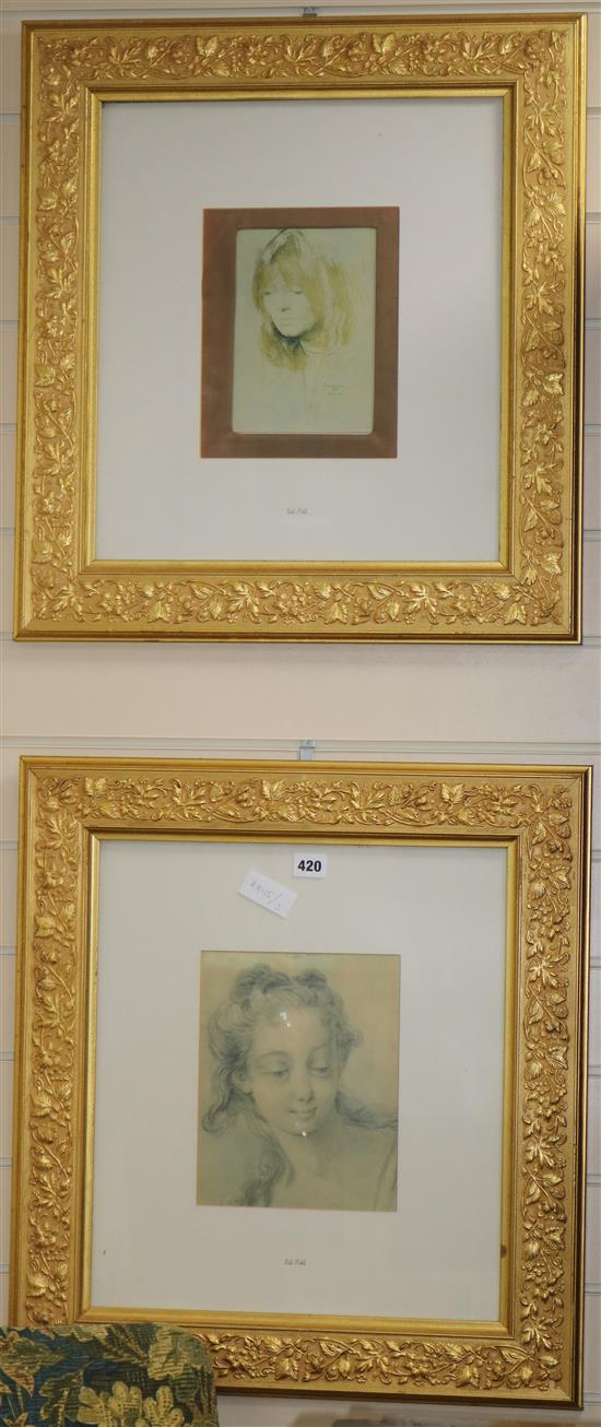 A pair of gilt framed prints